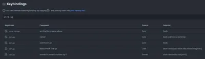 Keybindings settings.