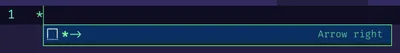 Screenshot of right arrow Unicode symbol snippet in VS Code.
