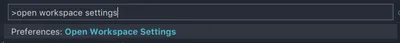 Open workspace settings example.