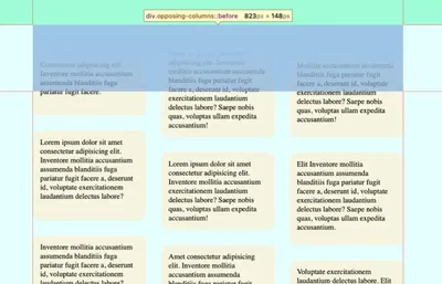 Highlighting the vertical space between the parent container and its before pseudo element.